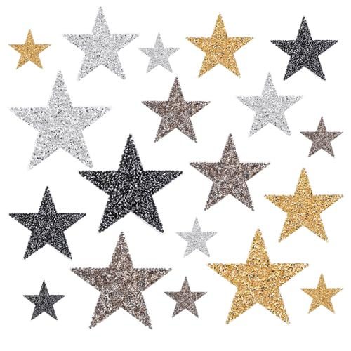 Abeillo 16 Stück Stern Patches zum Aufbügeln, Glitzer Strass Flicken für Textilien, Bügelbilder für Kleidung, Hosen, Jeans, Hüte, Taschen Abeillo 16 Stück Stern Patches zum Aufbügeln, Glitzer Strass Flicken für Textilien, Bügelbilder für Kleidung, Hosen, Jeans, Hüte, Taschen von Abeillo