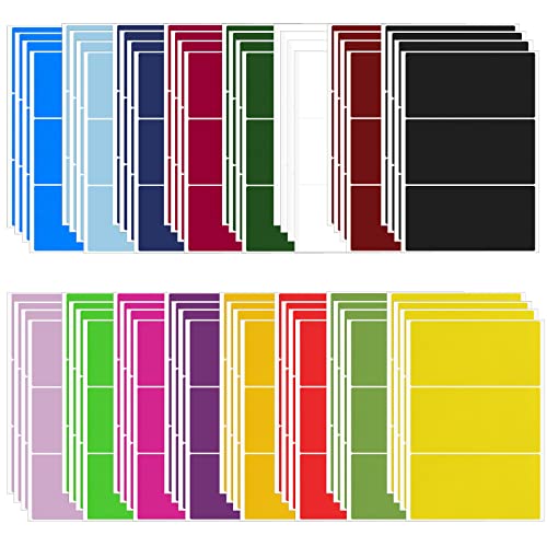 192 Stück Etiketten Selbstklebend, 5 x 10 cm Beschreibbare Rechteckige Etikettenaufkleber Farbige Etiketten Aufkleber für Lagerräume, Büro, Küche (64 Blatt) von Abeillo