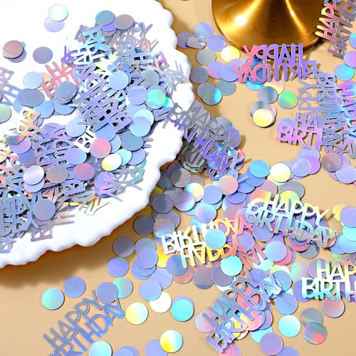 30 g Glitzer Happy Birthday Konfetti für Happy Birthday Tischdekorationen, schillerndes Konfetti für Babyparty Party Dekorationen (Laser) von Abeillo