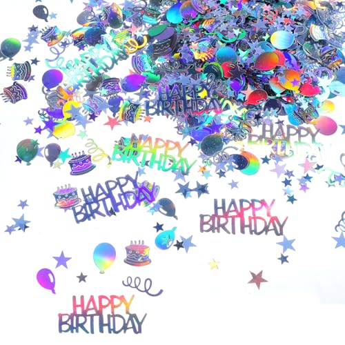 30 g Glitzer Happy Birthday Konfetti für Happy Birthday Tischdekorationen, schillerndes Konfetti für Babyparty Party Dekorationen (funkelnd) von Abeillo