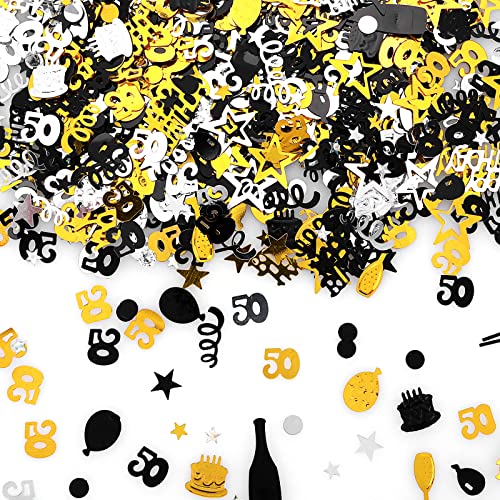 50. Geburtstag Konfetti, 50.Geburtstag Glitzer Happy Birthday Konfetti Tischdeko für 50. Geburtsta Party Deko Tischdeko - 30g 50. Geburtstag Konfetti, 50.Geburtstag Glitzer Happy Birthday Konfetti Tischdeko für 50. Geburtsta Party Deko Tischdeko - 30g von Abeillo