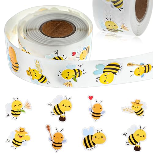 500 Stück Bienen Aufkleber Kinder,Cartoon Biene Stickers Kinder,Tier Belohnungsaufkleber Rolle,Runde Waldtier Aufklebers,Selbstklebende Tier Sticker 500 Stück Bienen Aufkleber Kinder,Cartoon Biene Stickers Kinder,Tier Belohnungsaufkleber Rolle,Runde Waldtier Aufklebers,Selbstklebende Tier Sticker von Abeillo