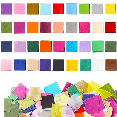 5400 Stück Seidenpapier-Quadrate, 36 Farben 2,5 x 2,5 cm Transparentpapier Bunt, Mini Regenbogen-Mosaik-Quadrate für Kunst, Handwerk, DIY, Scrunch Kunst, Klassenzimmer, Sporttreffen Bar Banddekoration 5400 Stück Seidenpapier-Quadrate, 36 Farben 2,5 x 2,5 cm Transparentpapier Bunt, Mini Regenbogen-Mosaik-Quadrate für Kunst, Handwerk, DIY, Scrunch Kunst, Klassenzimmer, Sporttreffen Bar Banddekoration von Abeillo