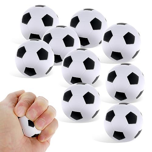 9 Stück Mini Stressbälle Fußball, 4 cm Stressball Dekompression Sportbälle Schaumstoffbälle, Klein Antistressball Schwammball für Kinder und Erwachsene, Fussball Mitgebsel Jungen von Abeillo