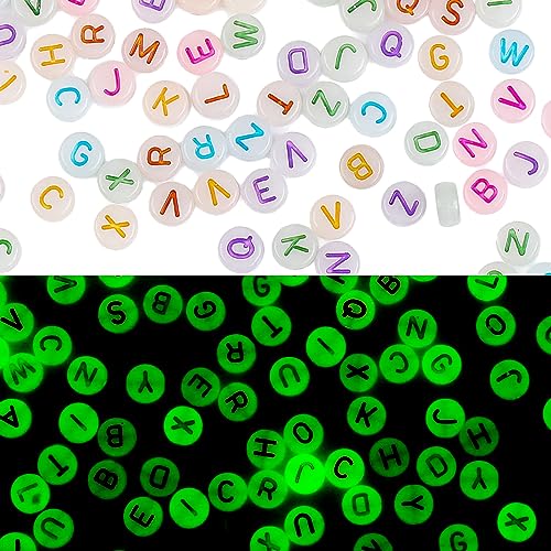 Abeillo 1000 Stück Buchstabenperlen zum Auffädeln, Mehrfarbig Leuchtperlen Buchstaben Perlen DIY Alphabet Beads, Im Dunkeln Leuchtend A-Z Acrylperlen für Armbänder Halsketten Schmuck Herstellung Abeillo 1000 Stück Buchstabenperlen zum Auffädeln, Mehrfarbig Leuchtperlen Buchstaben Perlen DIY Alphabet Beads, Im Dunkeln Leuchtend A-Z Acrylperlen für Armbänder Halsketten Schmuck Herstellung von Abeillo
