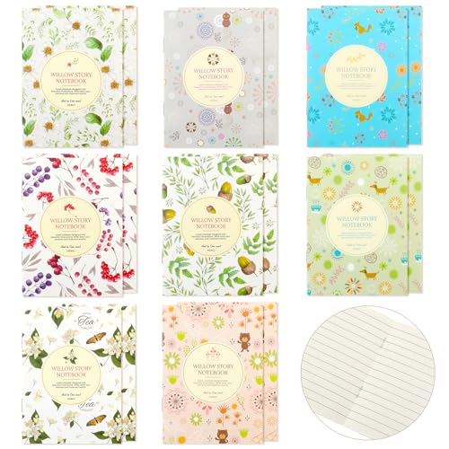 Abeillo 16Pcs Small Notebooks Journal, Cute Floral Journals Notepads Small Pocket Notebook Set Brightly Cute Notepad for Geburtstagsgeschenk School Office Gift Rewards Supplies Bulk von Abeillo