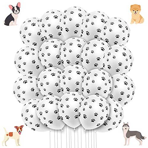 Abeillo 20 Stück 12 Zoll Latex Ballon Hund Pfote, Hundepfoten-Luftballons für Geburtstag/Party Deko von Abeillo