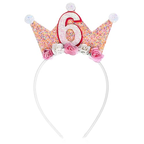 Abeillo 6 Jahr Geburtstagskrone,Mädchen Prinzessin 6 Jahre Krone Geburtstag,Geburtstag Krone Stirnband mit Rose Blumen,6 Jahr Geburtstagskrone Mädchen,Baby Geburtstag Partyhüte Party Deko Abeillo 6 Jahr Geburtstagskrone,Mädchen Prinzessin 6 Jahre Krone Geburtstag,Geburtstag Krone Stirnband mit Rose Blumen,6 Jahr Geburtstagskrone Mädchen,Baby Geburtstag Partyhüte Party Deko von Abeillo