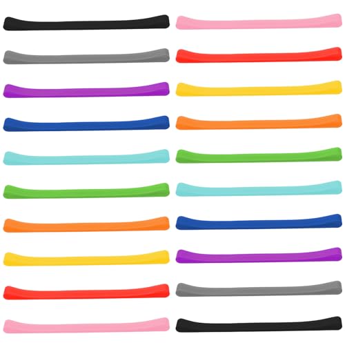 Abeillo 20 Stück Silikon Gummibänd 13.5cm Bunte Gummibänder, große Silikonbänder bunte elastische Bänder für Bücher, Klemmbrett, Outdoor Verpackungen von Abeillo