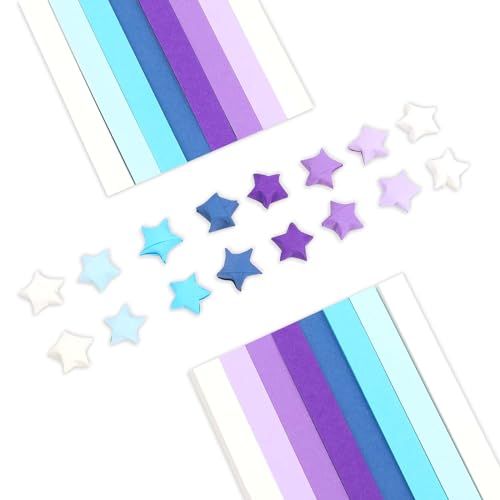 Abeillo 1080 Blatt Star Paper Strips, Origami Sterne Papier Set im Dunkeln leuchtende Glücksstern Origami Papierstern Dekorationspapierstreifen Papierstreifen zum Basteln Paper Star Strips von Abeillo
