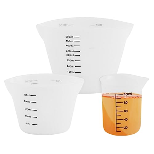 3pcs Silikon Messbecher 100 ml 250 ml 500 Epoxidharz Mischbecher Klarer Maßstab für DIY Crafts Kitchen Backing Messung abgeschlossen 3pcs Silikon Messbecher 100 ml 250 ml 500 Epoxidharz Mischbecher Klarer Maßstab für DIY Crafts Kitchen Backing Messung abgeschlossen von Abibiocy