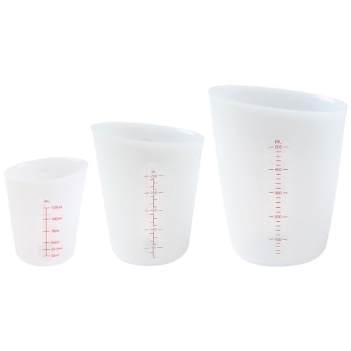 3pcs Silikonmessbecher 4.2/8.4/16, 9 oz Silikonmischbecher Ml, Unze & Skala Messung der Becher für Epoxidharz einfach zu reinigen zu reinigen Tassen für DIY -Handwerk, Koch weißer Mess 3pcs Silikonmessbecher 4.2/8.4/16, 9 oz Silikonmischbecher Ml, Unze & Skala Messung der Becher für Epoxidharz einfach zu reinigen zu reinigen Tassen für DIY -Handwerk, Koch weißer Mess von Abibiocy