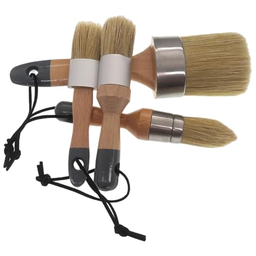 4PCS -Kreidepinsel Pinsel für Möbel, Kleiner runder ovaler Wachsbürste mit natürlichen Borsten für Kreidemalerei, Schablonen, Künstler, Künstler 4PCS -Kreidepinsel Pinsel für Möbel, Kleiner runder ovaler Wachsbürste mit natürlichen Borsten für Kreidemalerei, Schablonen, Künstler, Künstler von Abibiocy