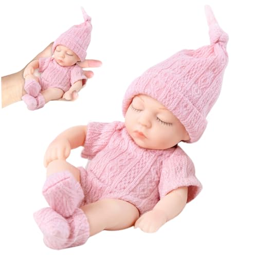 Abibiocy Babypuppen 7 in langweicher weicher Vinyl lebensechtiger Neuer New-Bron-Realistischer Babypuppe mit Kleidung Mini-Puppen für Mädchen, Kinder realistisches Neugeborenes (Style 2) von Abibiocy