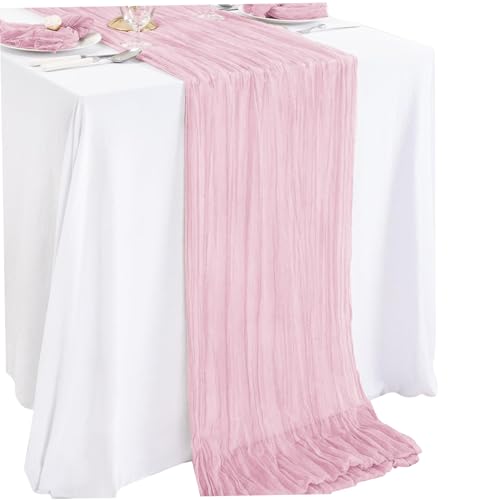 Abibiocy Käseklostisch Tischläufer, 35x118 -Zoll -Falten Boho Käse -Tisch -Tisch -Läufer, Gaze mit geringer Wartung für Brautduschendekorationen Babyparty -Käsetuch Abibiocy Käseklostisch Tischläufer, 35x118 -Zoll -Falten Boho Käse -Tisch -Tisch -Läufer, Gaze mit geringer Wartung für Brautduschendekorationen Babyparty -Käsetuch von Abibiocy