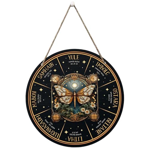 Abibiocy Rad des Jahres Wand hängen, 12 Zoll runde Exquisite Sabbats heidnisches Dekor Witchschild, natruales Holz Wicca -Kalender -Dekorationspanel für Zuhause Abibiocy Rad des Jahres Wand hängen, 12 Zoll runde Exquisite Sabbats heidnisches Dekor Witchschild, natruales Holz Wicca -Kalender -Dekorationspanel für Zuhause von Abibiocy
