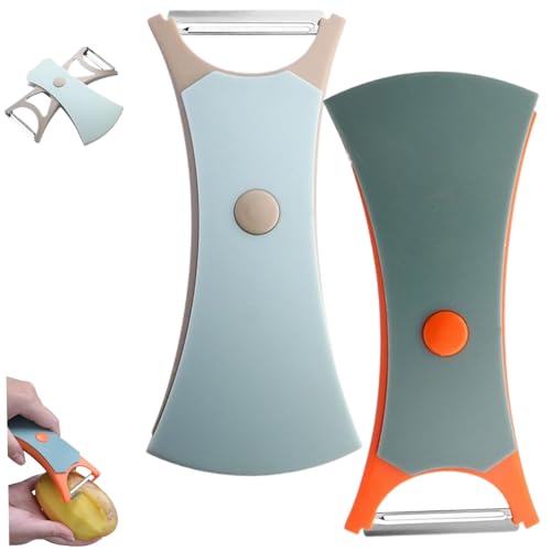 Gemüse Schälere 2pcs 2 in 1 Edelstahl Obst Schäler Handheld -Kartoffel mit rotatierbarer Klinge PP Easy Wash wiederverwendbare Schäler für Küchengemüse Gemüse Schälere 2pcs 2 in 1 Edelstahl Obst Schäler Handheld -Kartoffel mit rotatierbarer Klinge PP Easy Wash wiederverwendbare Schäler für Küchengemüse von Abibiocy