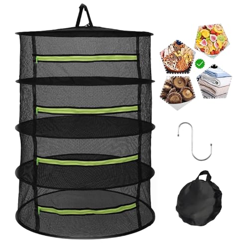 Abiemuce 4 Lagiges Trockennetz, 60X80cm Tockennetz Kräuter, Kräutertrockner, Hängendes Kräutertrockennetz mit Reißverschlüssen, Trocknungsnetze Grow für Kräuter, Pflanze, Gewürze, Kleidung - Schwarz Abiemuce 4 Lagiges Trockennetz, 60X80cm Tockennetz Kräuter, Kräutertrockner, Hängendes Kräutertrockennetz mit Reißverschlüssen, Trocknungsnetze Grow für Kräuter, Pflanze, Gewürze, Kleidung - Schwarz von Abiemuce