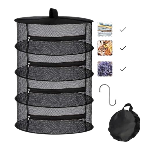 Abiemuce 4 Lagiges Trockennetz, 60X80cm Tockennetz Kräuter, Kräutertrockner, Hängendes Kräutertrockennetz mit Schwarz Reißverschlüssen, Trocknungsnetze Grow für Kräuter, Pflanze, Gewürze, Kleidung Abiemuce 4 Lagiges Trockennetz, 60X80cm Tockennetz Kräuter, Kräutertrockner, Hängendes Kräutertrockennetz mit Schwarz Reißverschlüssen, Trocknungsnetze Grow für Kräuter, Pflanze, Gewürze, Kleidung von Abiemuce
