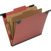 AbilityOne® - NSN6816534 – Ordnungsmappe zum Aufhängen – 2 Trennblätter – 6 Fächer – Buchstabe – Rot von AbilityOne