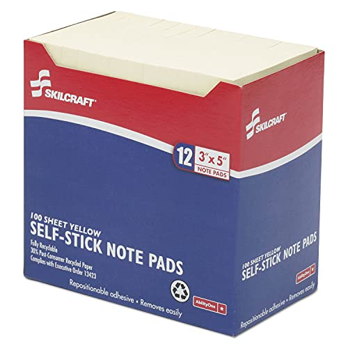 AbilityOne - Block, Briefpapier, selbstklebend, wiederverwendbar, unliniert, gelb, 7530-01-116-7865: Dutzend, 12 Stück AbilityOne - Block, Briefpapier, selbstklebend, wiederverwendbar, unliniert, gelb, 7530-01-116-7865: Dutzend, 12 Stück von AbilityOne