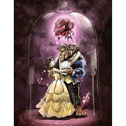 Abillyn 5D Diamond Painting Kits Full Drill Beauty Rose and Beast Diamond Art for Adults Kids (Beauty) von Abillyn