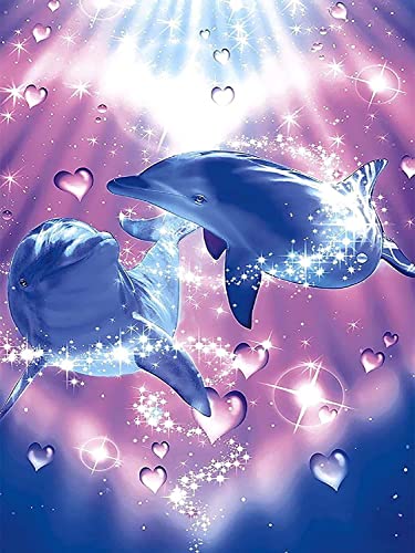 Abillyn 5D Diamond Painting Kits Full Drill, Delphin Lover Diamant Kunst für Erwachsene Kinder (Delfin) von Abillyn