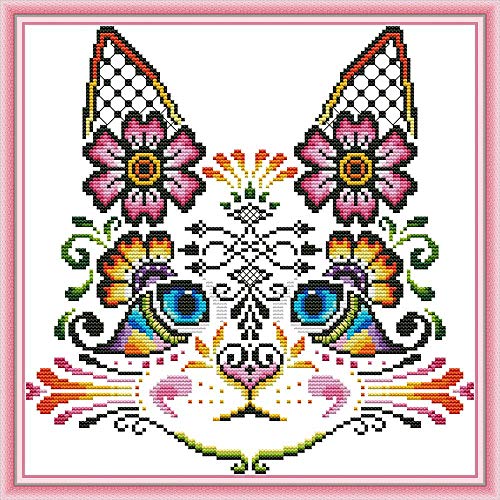 Abillyn Kreuzstich Stickpackungen Vorgedruckt, Katze Bilder Stickerei Set (Katze) von Abillyn