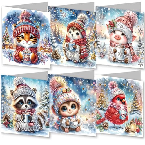 Abillyn Little Animals Diamond Painting Grußkarte - Einzigartige handgefertigte 5D DIY Kunstkarte für Geburtstage, Feiertage & Weihnachten, kreatives Geschenk für Erwachsene (Tiere) von Abillyn