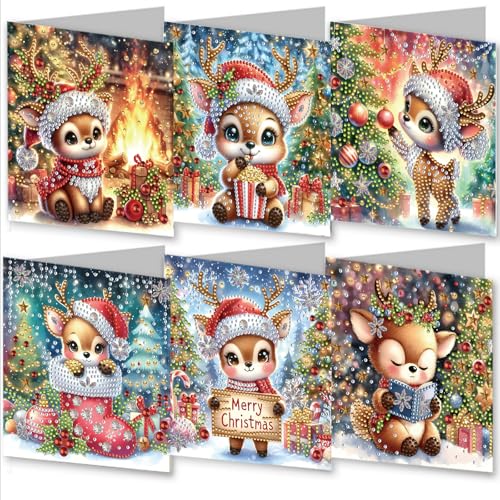 Abillyn XXXXX Diamond Painting Grußkarte - Einzigartige Handgemachte 5D DIY Kunstkarte für Geburtstage, Feiertage & Weihnachten, kreatives Geschenk für Erwachsene (Elch 2) von Abillyn