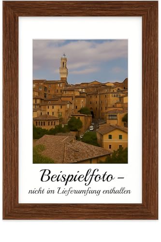 Abio Bilderrahmen Fotorahmen Frame Posterrahmen für Fotos Bilder Poster Rustikal Vintage Boho Retro (Holz MDF, Braun, 10x15 cm) von Abio