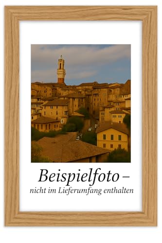 Abio Bilderrahmen Fotorahmen Frame Posterrahmen für Fotos Bilder Poster Rustikal Vintage Boho Retro (Holz MDF, Eiche, 15x21 cm) von Abio