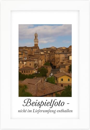 Abio Bilderrahmen Fotorahmen Frame Posterrahmen für Fotos Bilder Poster Rustikal Vintage Boho Retro (Holz MDF, Weiß, 21x29,7 cm DIN A4) von Abio