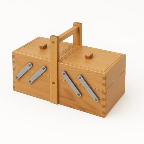Abio Nähkasten 24x15x15cm Natur 2 Ebenen Holz mit Beinen Nähkorb Vintage Nähset Groß Leer ohne Inhalt Nähzubehör Modern 208001.NATURAL Abio Nähkasten 24x15x15cm Natur 2 Ebenen Holz mit Beinen Nähkorb Vintage Nähset Groß Leer ohne Inhalt Nähzubehör Modern 208001.NATURAL von Abio