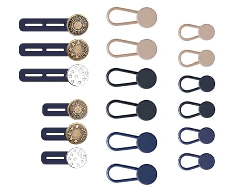 Abiyou 18 Stück Hosenbunderweiterung Knopf, Knopfverlängerung für Hosen, Taille Extender Elastischen, Hosen Expander Button,Taille Extender Elastischen Knopf, für Jeans, Lange Hosen von Abiyou