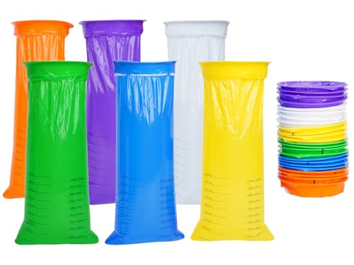 Abiyou Spuckbeutel mit Ring, 30 Stück Spuckbeutel Kotztüten Spucktüten, 1000ML Spucktüten Einweg,Brechbeutel mit Ring Sicherer Kotzbeutel,Hochdichte Brechbeutel mit Mundstück,für Reisen,Autos(6 Farbe) von Abiyou