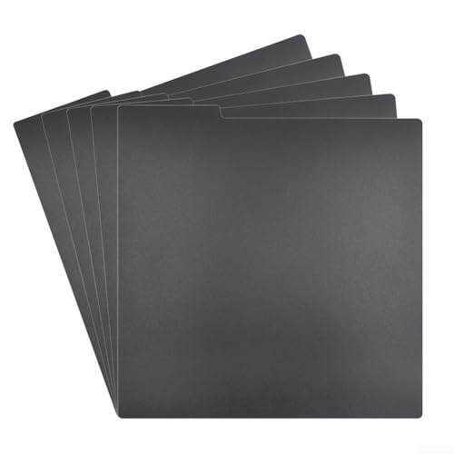 5 x Vinyl-Schallplatten-Trennblätter A-Z, DVD, alphabetischer Organizer mit staubdichter Folie, PP-Datei-Trennwände für Vinyl-Schallplattenregal (schwarz, 30,5 cm) von Ableholy