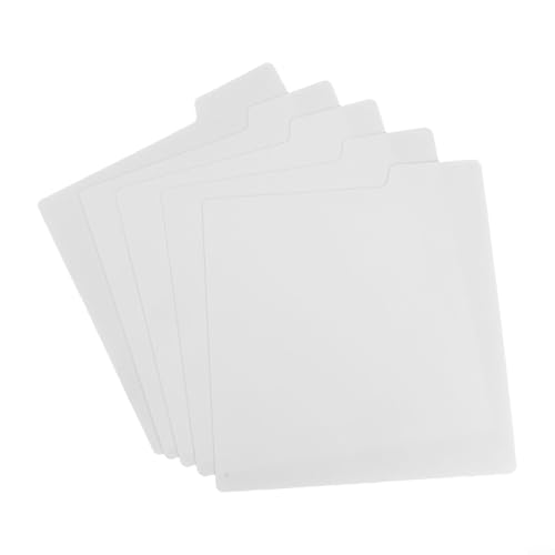 5 x Vinyl-Schallplatten-Trennblätter A-Z, DVD, alphabetischer Organizer mit staubdichter Folie, PP-Datei-Trennwände für Vinyl-Schallplattenregal (weiß, 17,8 cm) von Ableholy