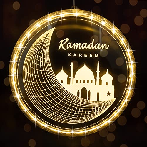 Abnaok Eid Ramadan Lichterkette,6.3 Zoll,Mubarak Home Lampe Dekorationen,LED Muslim Ramadan Lichter,Eid Ramadan Dekoratives Licht,Mond und Stern Islam Mubarak Dekoration für Outdoor Indoor Abnaok Eid Ramadan Lichterkette,6.3 Zoll,Mubarak Home Lampe Dekorationen,LED Muslim Ramadan Lichter,Eid Ramadan Dekoratives Licht,Mond und Stern Islam Mubarak Dekoration für Outdoor Indoor von Abnaok