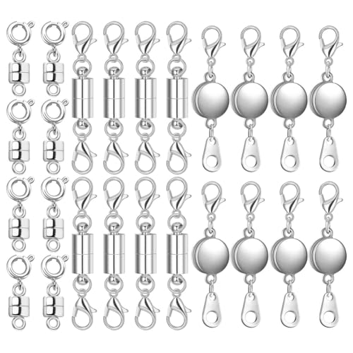 Aboiled 24 Stück Magnetische Verschlüsse und Verschlüsse für Halsketten, Magnetischer Schmuckverschluss, Verbindungsstück, Armbandverlängerung Zur Schmuckherstellung Aboiled 24 Stück Magnetische Verschlüsse und Verschlüsse für Halsketten, Magnetischer Schmuckverschluss, Verbindungsstück, Armbandverlängerung Zur Schmuckherstellung von Aboiled