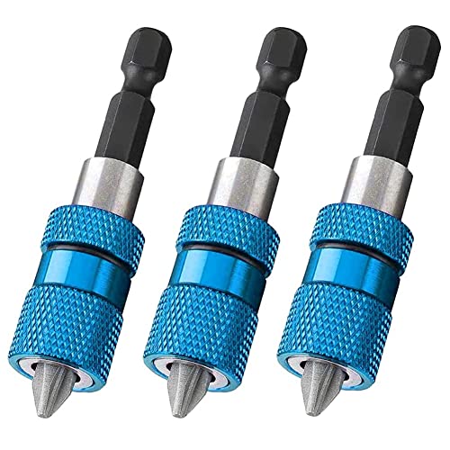 Aboiled 3 STÜCKE 60 Mm Trockenbau-Schraubbits Setter Magnetischer Bithalter 1/4 Sechskantschaft-Schraubendreher-Bits Tiefenverstellbarer Schraubenhalter von Aboiled