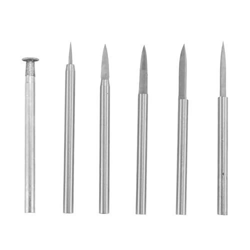 Aboiled Holzschnitzbohrer-Set für Drehwerkzeug, 6-Teilig, Gravurbohrer, Ersatzbit, Holzhandwerk, Schleifwerkzeug, 3 mm von Aboiled