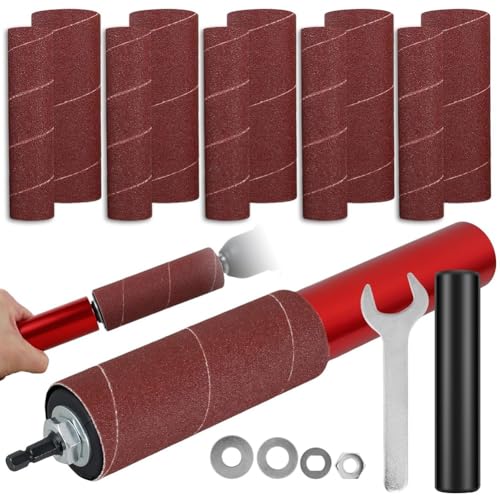 Aboiled Trommelschleifer-Set, Gummi-Schleiftrommel, Spindelschleifer-Adapter, mit 120er-Schleifpapiertrommel, Schleifhülsen, Bohrmaschine Aboiled Trommelschleifer-Set, Gummi-Schleiftrommel, Spindelschleifer-Adapter, mit 120er-Schleifpapiertrommel, Schleifhülsen, Bohrmaschine von Aboiled