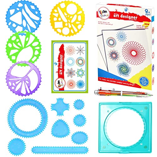 Abonda Kreisschablonen zum Zeichnen, geometrisches Spiral-Lineal, Malschablonen, bunte Vorlagen, Kunstmalvorlagen für Bastelarbeiten, Lernspielzeug für Kinder von Abonda