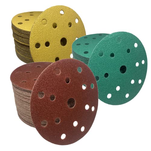 Schleifscheiben 150mm Klett mit 15 Löcher Schleifpapier P40-2000 für Exzenterschleifer Schleifpapier Schleifblätter Schleifpad (P180, rot, 100) von Abralix