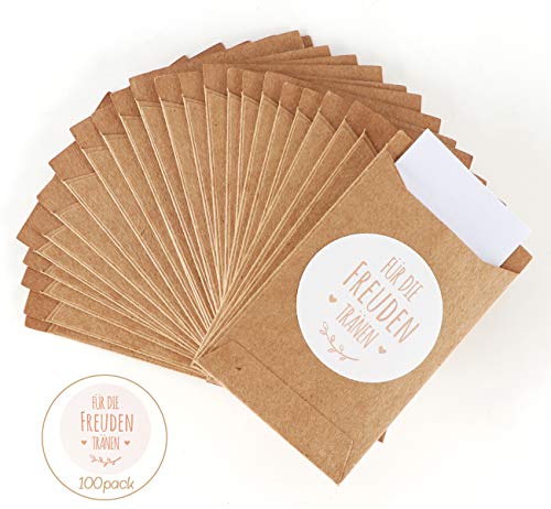 ABSOFINE 100 STK Mini Geschenktüten Freudentränen Geschenktüten Papiertüten Tüten Geschenk-Verpackung für Hochzeit Taschentücher Schmuck (Kraftpapier) ABSOFINE 100 STK Mini Geschenktüten Freudentränen Geschenktüten Papiertüten Tüten Geschenk-Verpackung für Hochzeit Taschentücher Schmuck (Kraftpapier) von ABSOFINE