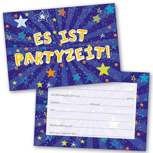 Absolutely Yours Einladungskarten Kindergeburtstag Junge mit 36 Stück. Blaue Starburst Design-Einladung mit Umschlägen. 120 x 172 mm. Lieferung in wiederverwendbaren Kartons. Absolutely Yours Einladungskarten Kindergeburtstag Junge mit 36 Stück. Blaue Starburst Design-Einladung mit Umschlägen. 120 x 172 mm. Lieferung in wiederverwendbaren Kartons. von Absolutely Yours