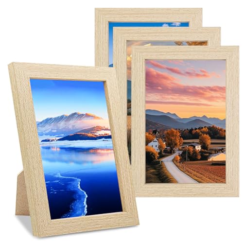 Absyrony Bilderrahmen, Fotorahmen, Holzrahmen, Bilder Rahmen, Posterrahmen, mit Frontöffnung und Halterung zum Aufhängen oder Aufstellen von Kinderzeichnungen, Kunstprojekten (Holz) von Absyrony