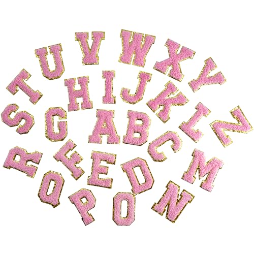 26 selbstklebende Chenille-Buchstaben-Aufnäher, 5,5 cm, zum Aufkleben auf Stoff, Kleidung, Jeans, Hut, dicke Stickerei, starke Stickerei, zum Personalisieren von Tavel-Make-up-Tasche, Bibelhülle, Rosa 26 selbstklebende Chenille-Buchstaben-Aufnäher, 5,5 cm, zum Aufkleben auf Stoff, Kleidung, Jeans, Hut, dicke Stickerei, starke Stickerei, zum Personalisieren von Tavel-Make-up-Tasche, Bibelhülle, Rosa von Aburbe