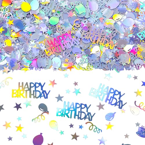 600 Stück schillerndes Happy Birthday Konfetti, mehrfarbiges Geburtstagskonfetti, Metallic-Folienballon-Konfettis, Tischdekorationen für Party, Babyparty, DIY Kunst und Handwerk 600 Stück schillerndes Happy Birthday Konfetti, mehrfarbiges Geburtstagskonfetti, Metallic-Folienballon-Konfettis, Tischdekorationen für Party, Babyparty, DIY Kunst und Handwerk von Abvsdu